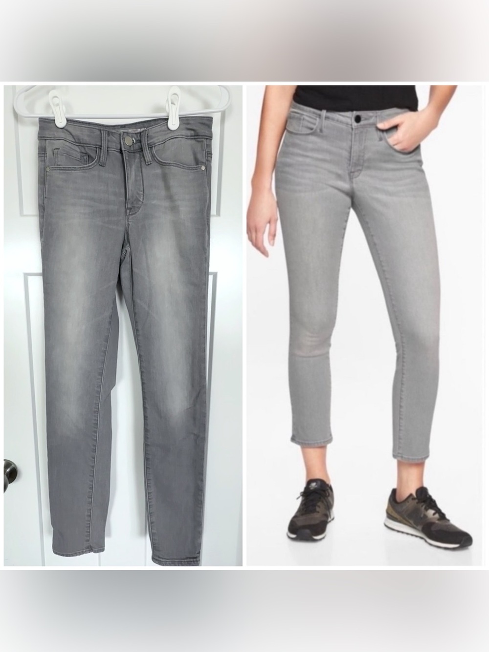 Athleta SculptTek Skinny Jeans Gray Wash Size 2 Stretch Denim